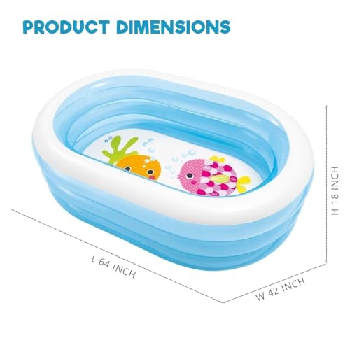 Image of Pivalo 5.5 Feet Oval Inflatable Swimming Pool with Electric Pump Bathtub Soft Material Spa Bath Tubs for Kids Toddlers Indoor Outdoor Use (Blue)