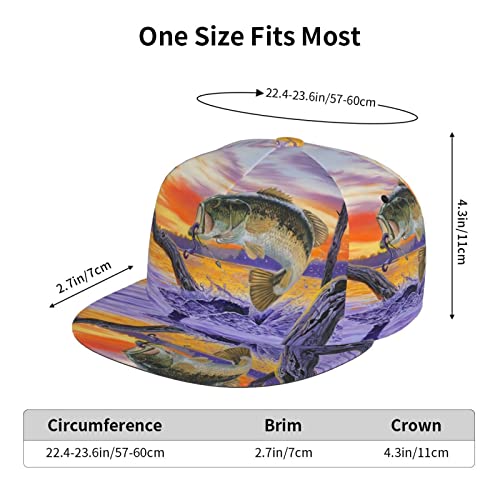 Bass Fish Baseball Cap, Adjustable And Washable Sports Flat Brim Sun Visor, Used For Outdoor Leisure #TOP5