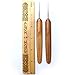 BLUPLE Bamboo Dreadlock Crochet Hook Dreadlocks Crochet Needles Dreads Braiding Hair Crochet Hook Soft Touch Steel for Dreadlocks Hair Extension (2Pcs/Set,0.5mm,0.75mm)