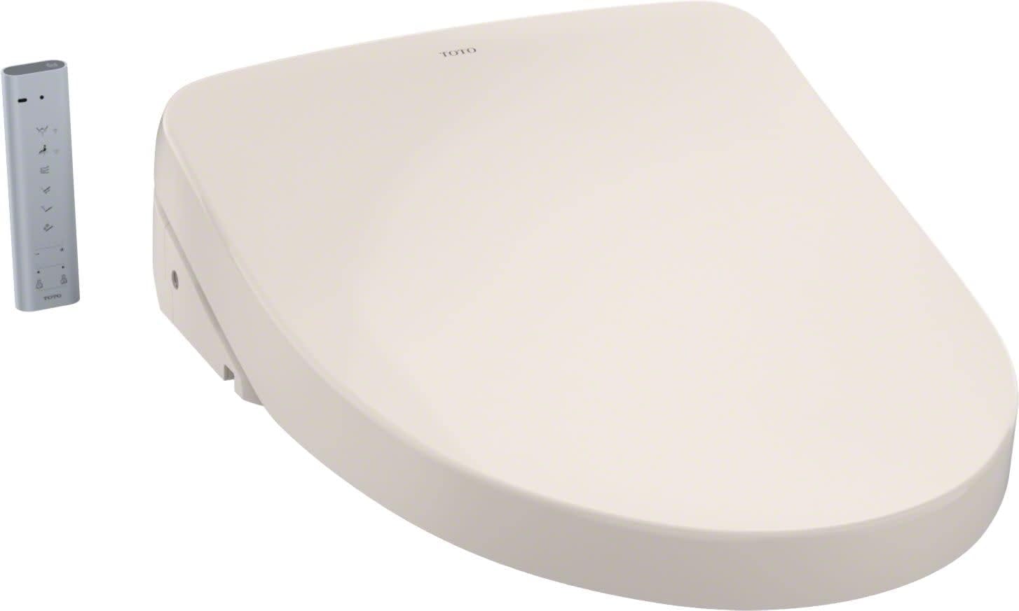 TOTO SW3056#12 S550E Electronic Bidet Toilet Seat with Cleansing Warm, Nightlight, Auto Open and Close Lid, Instantaneous Water Heating, and EWATER+, Elongated Contemporary, Sedona Beige Elongated Contemporary Sedona Beige Seat