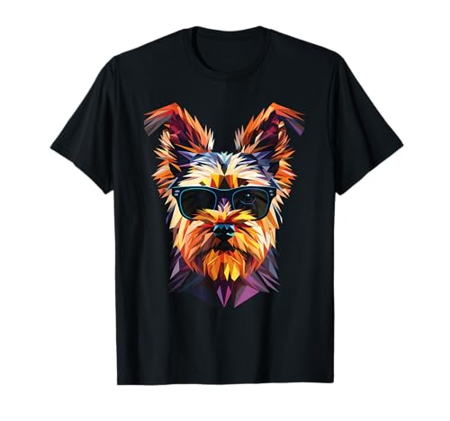 Dog Dad Mom Lunettes de soleil Motif Yorkie T-Shirt