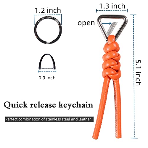 Image of Leather Key Chain Car Universal Unisex Key Chain with Removable Triangle Open Key Ring