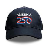 AMERICA 250 250 Anniversary USA Hat, Official AMERICA250 Headwear, Navy Structured Cap, 4th of July & Authentic Merchandise