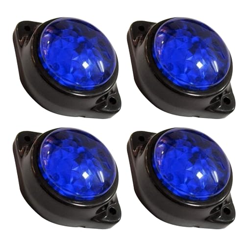 Feux clignotants LED ronds bleus 24V pour remorque et camping-car x4