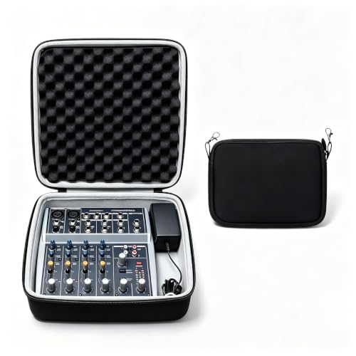 XANAD Hard Case for Mackie Mix5 / Behringer Xenyx 802S / YAMAHA MG06 MG06X / AG03MK2 Compact Streaming Mixer - with Small Storage Bag