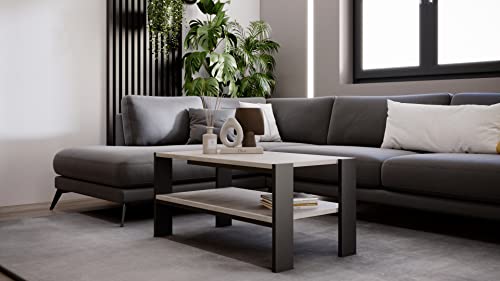 Table d'appoint ANGI grise de 50x92x44 cm pour le salon