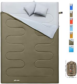 SEMOO Sleeping Bag for Camping, 2 Person Water Resistant Lightweight Envelope Sleeping Bag