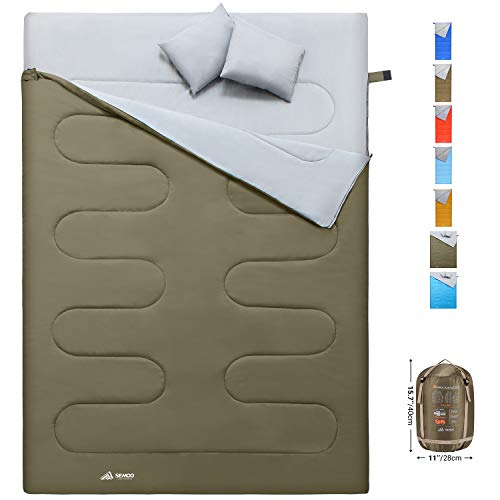 SEMOO Sleeping Bag for Camping, 2 Person Water Resistant Lightweight Envelope Sleeping Bag