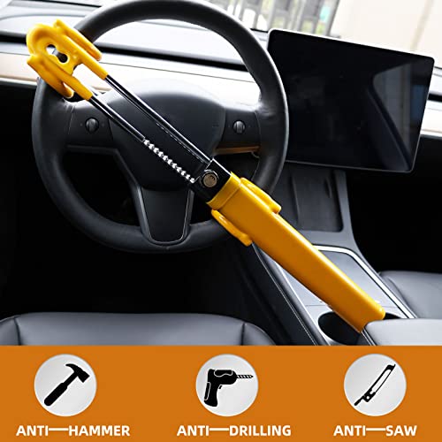 Farbin Steering Wheel Lock For Cars, Vehicle Anti-Theft Lock, Adjustable Length Clamp Double Hook Steering Wheel Lock Bar,Heavy Duty Secure Lock For Car Truck Suv Van #TOP4