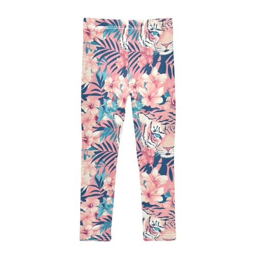 Tigers Print Hawaiian Kids Baby Girls Basic Leggings Soft High Waisted Dance Pants Gym2