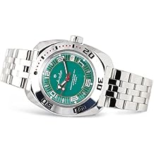 VOSTOK | ساعة يد غواص روسية أوتوماتيكية ذاتية التعبئة من Classic Amphibian | WR 200 m | أزياء | أعمال | ساعات رجالية كاجوال | سوار فولاذي موديل 710405، 710405-St