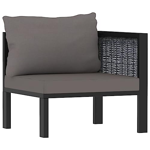 Patio Furniture Canapé 3 places avec coussin Anthracite Polyrotin – Image 6