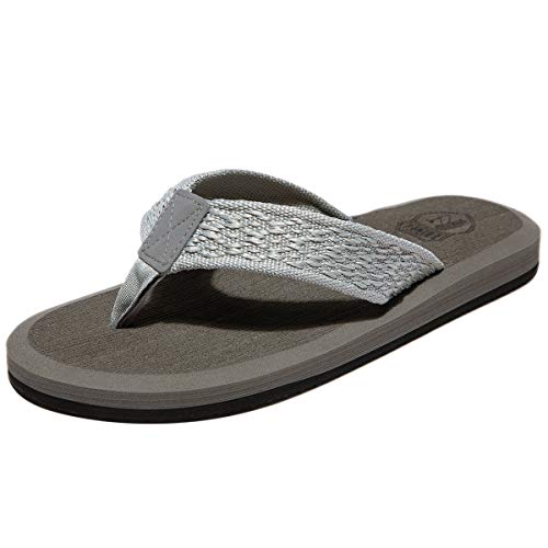 NewDenBer Chanclas Unisex Adulto para la Playa Sandalias Antideslizantes Comodo de Verano (45 EU, Fabric Gris) Cover