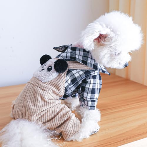 Generic Dog Winter Jumpsuit - Small Dogs, Black & White, Cotton, X-Small, Unisex, Easy On/Off Buttons, Stylish Design