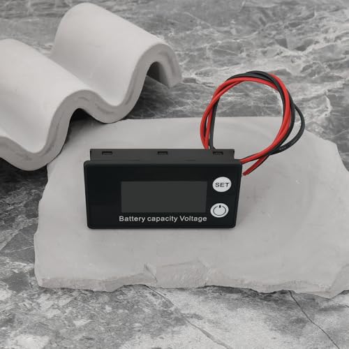 OTOTEC Batterie-Monitor, Batterieüberwachung, Auto-Stromerkennung, Elektrofahrzeug, Instrumentenmonitor mit Leitung für Elektromotorräder, Golfwagen, Autos, PKW, Schiffe, 61,3 x 33,3 x 13,5 mm, 1