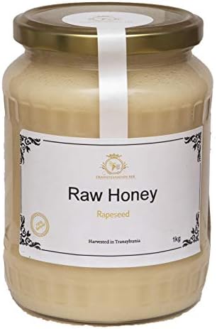 Raw Honey 1Kg, 100% Natural, Unprocessed, Unpasteurized, Harvested from The Forests and Fields of Transylvania in Summer of 2019 (Rapeseed)