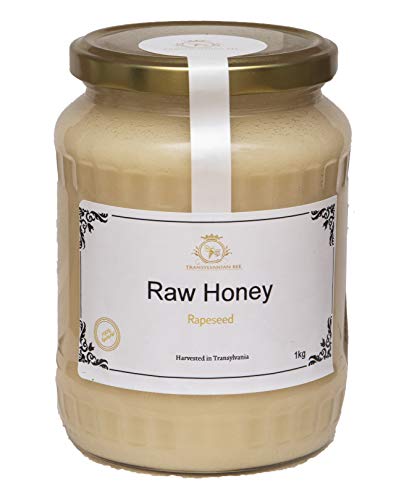 Raw Honey 1Kg, 100% Natural, Unprocessed, Unpasteurized, Harvested from The Forests and Fields of Transylvania in Summer of 2019 (Rapeseed)