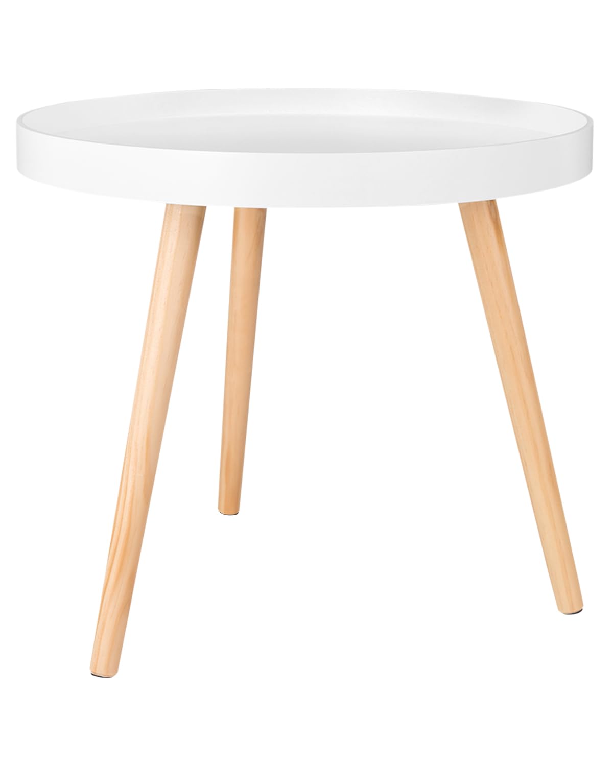 WOLTU Tavolino da Salotto Moderno in Legno Tavolino Basso Decorativo Comodino Piccolo Bianco Quercia 50 x 50 x 44 cm (LxPxH) TS143ws