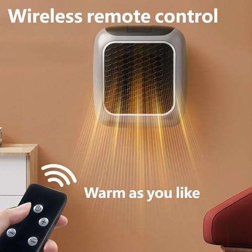 Plug in Heater, 800W Fan Heater for Home with 2 Modes, PTC Ceramic Heating, 1 to 12 H Timer, Overheating Protection and Remote Control, BS Plug - Image 4