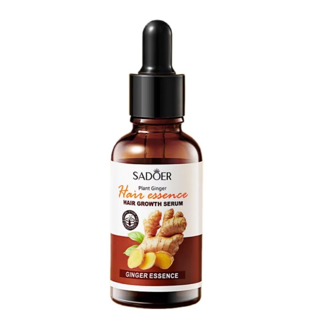 Ginger Hair Treatment Oil, Hair Growth Serum for Hair Loss, for Dry, Damaged Hair, Enhance Hair Elasticity and Toughness, Smooth Silky Thicker Hair Essential Oil Growth for All Hair Types