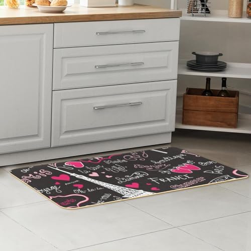 Tapetes de cocina lavables y absorbentes Bonjour Paris, pack de 2 unidades 7