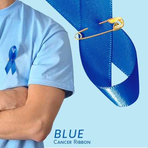 Image of Curvier 100PCS Blue Satin Awareness Ribbons Lapel Pins Diabetes Awareness Ribbon