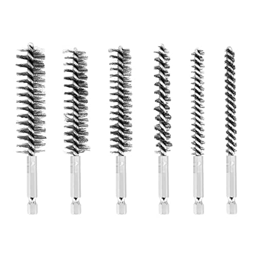 QESAOSIDO BohrbüRste Edelstahlborsten Draht BüRste für Bohrmaschine Reinigung Draht BüRste mit Sechskantschaft 6 StüCke Cover