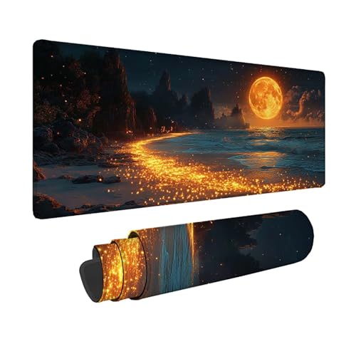 Tapis de souris lune imperméable avec base caoutchouc antidérapant