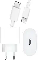 Kit Carregador Turbo 30W USB-C com Cabo Tipo-C para Lightning Carga Rápida PD 3.0 Compatível com iPhone 6 até 14 Pro Max iPad e AirPods e outros