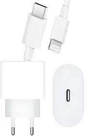 Kit Carregador Turbo 30W USB-C com Cabo Tipo-C para Lightning Carga Rápida PD 3.0 Compatível com iPhone 6 até 14 Pro Max iPad e AirPods e outros