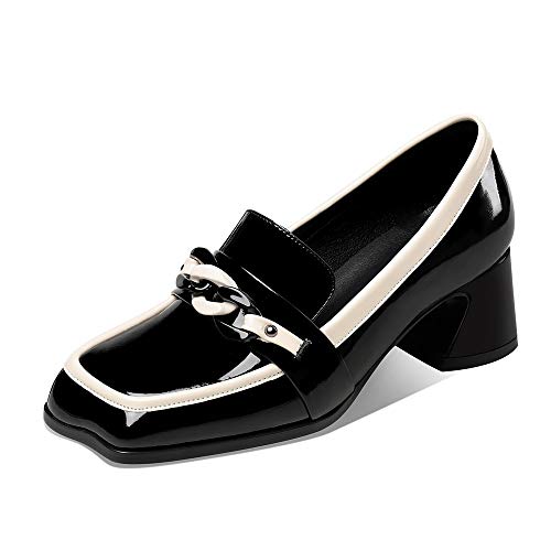 Image of TinaCus Women's Patent Leather Square Toe Chic Loafers