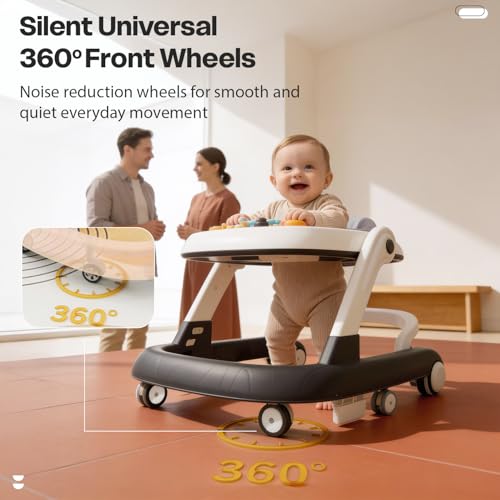Image of StarAndDaisy Baby Walker for 6-18 Month Baby Boy & Girl /Height Adjustment, Speed Control /Baby Walker for Kids with Safety Wheels and Comfortable Seat (Grey)