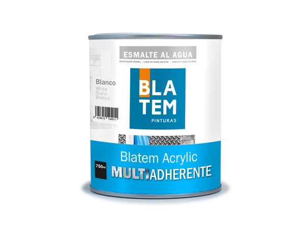 Blatem Esmalte Acrílico Multisuperficie, Blanco Satinado, 750ml, Interior/Exterior