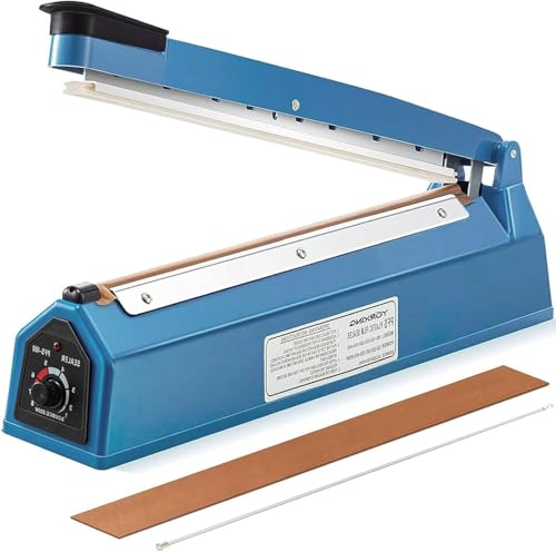 CROWNSHOP Impulse Heat Sealer Portable Manual Food Film Sealing Machine Pressure Sealing Machine for Plastic Bag for Food Sealing (400mm)