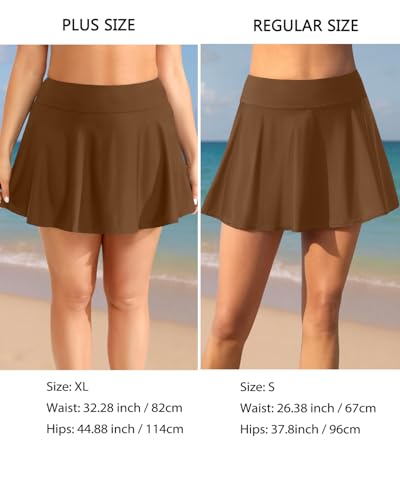Image of Aqua Eve Women Swim Skirt Tummy Control Swimsuit Skirt High Waisted Bathing Suit Bottom (Available in Plus)