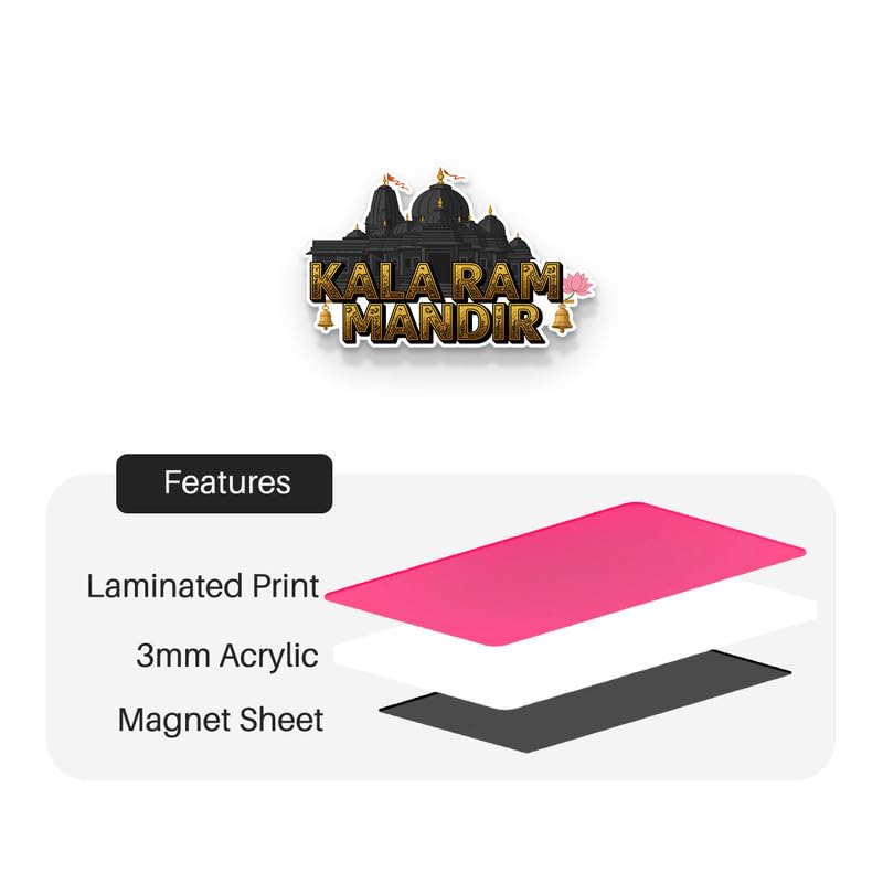 Image of Kalaram Temple Fridge Magnets, Glossy Finish, Stylish Magnet for Fridge, Wardrobe & Metal Surfaces