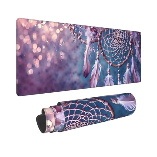 Grand Tapis de Souris de Jeu avec Bords Cousus XXL, 1000x500x3mm Tapis de Souris étendu avec Base en Caoutchouc Naturel Antidérapante pour...