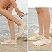 Feggormkicc Grounded Footwear for Women with Neuropathy Hike Barefoot Shoes Non Slip Wide Toe Box Comfortable Walking Shoes Lightweight Breathable Fashion Sneakers for Hiking Traveling Unisex Beige