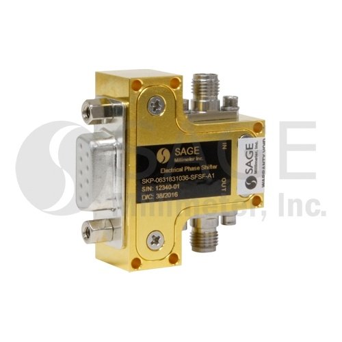 SMA Female Analog Electrical Phase Shifter, 6 GHz to 18 GHz, 0 360