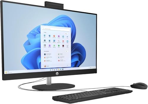 Image of HP All-in-One Desktop Computer, 27 inch FHD Touchscreen, Intel 12-core Ultra 7 155U, Intel IrisX Graphics, 64 GB DDR5, 2 TB SSD, Windows 11 Pro, with Bonus Accessories