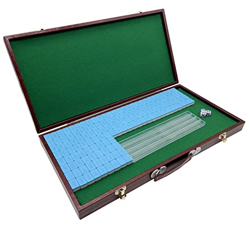 Mini set chino de Mahjong con mesa plegable y 144 fichas miniatura 5