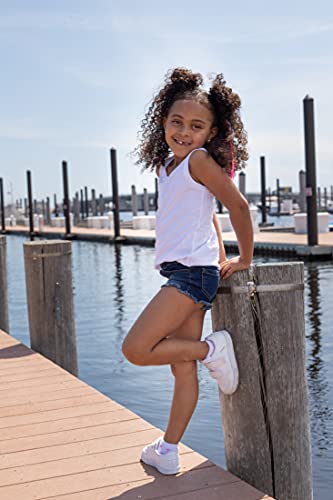 Image of Brix Girls 4-Pack Tank Tops - Jersey Cotton Comfort Soft Sleeveless Tunic Tees.