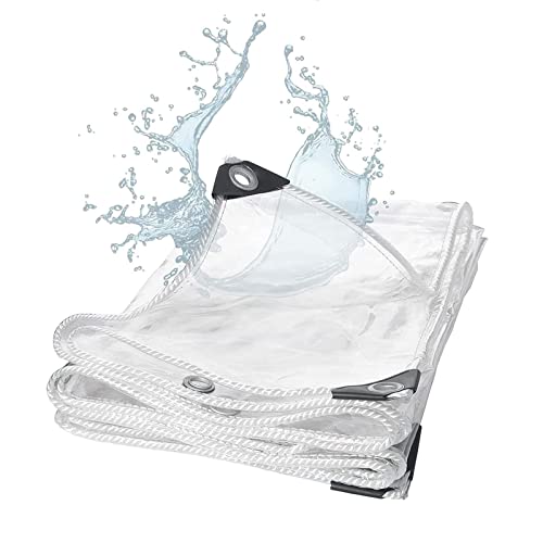 ShuanOzx Dicke Transparente Plane Strapazierfähig, PVC-Plane Staubdicht Wasserdicht, Anti-Aging-Isolierplanenabdeckung, Verstärkte Kanten, Für Gartengewächshaus Autos,4x8m Cover