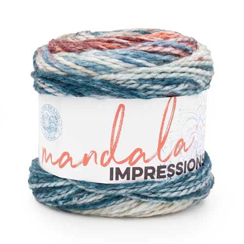 Image of Lion Brand Yarn Mandala Impressions, Multicolor Yarn for Knitting, Crochet and Crafting, Patchwork, 1 Pack