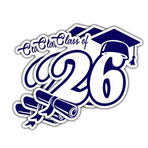 3 Pcs Senior 2026 Sticker, Class of 2026 Sticker, Senior Graduation2026 Stickers for Laptop Water Bottle Phone Car Window Helmet Vinyl Decal
