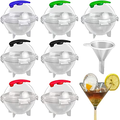7 Piezas Ice Ball Mold Molde de Cubitos De Hielo Esférico Forma Ice Ball Maker Moldes Redondos de Bolas de Hielo Grande Cubitos Hielo con Tapa Bolas de Hielo Reutilizables para Whisky y Cócteles Cover
