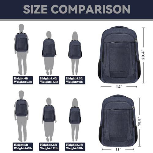 Image of AREYTECO Laptop Backpack,18.4 Inch Extra Large Travel Backpack Airline Approved, Business Anti Theft Sturdy Work Computer College High School Backpack Bag Fits 18 Inch Notebook for Men Women, Blue