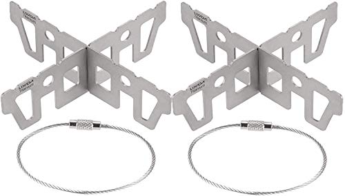 Lixada Titanium Alcohol Stove Rack Cross Stand Outdoor Camping Stove Stand Support Rack (Style1 - 2PCS)