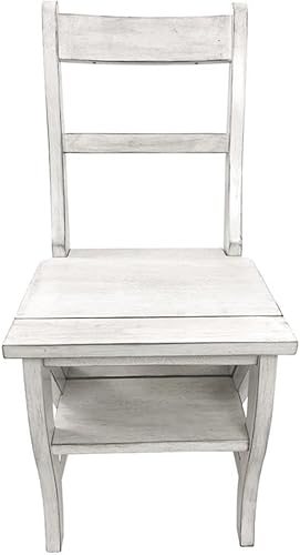 Miniatura 6 de Antigua silla plegable de la escalera de la biblioteca en blanco