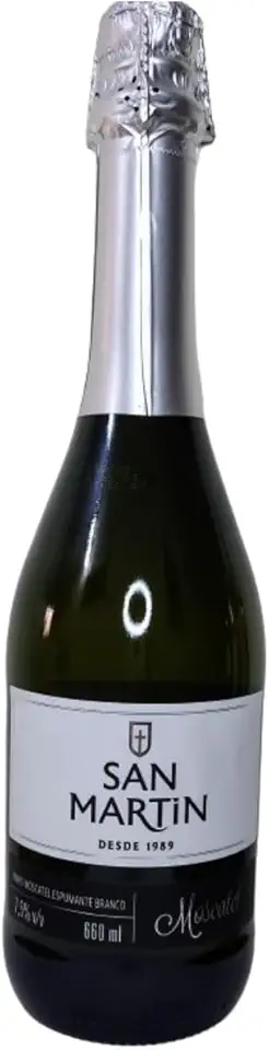 Espumante Moscatel Suave San Martin Aromas Frutas Maduras Tanino Leve Doce Refrescante ao Paladar 660 ml